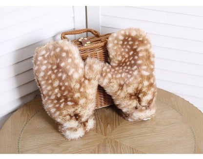 Xiaogui - Deer Spot - Christmas Kawaii Lolita Gloves Japanese Plush Winter Gloves