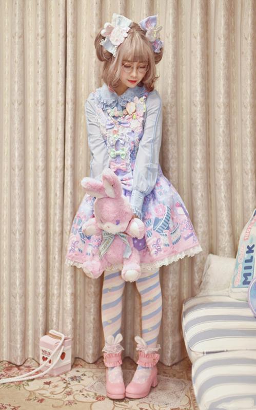 Yukine's Box - Macaron Lolita Cute Stripe Socks