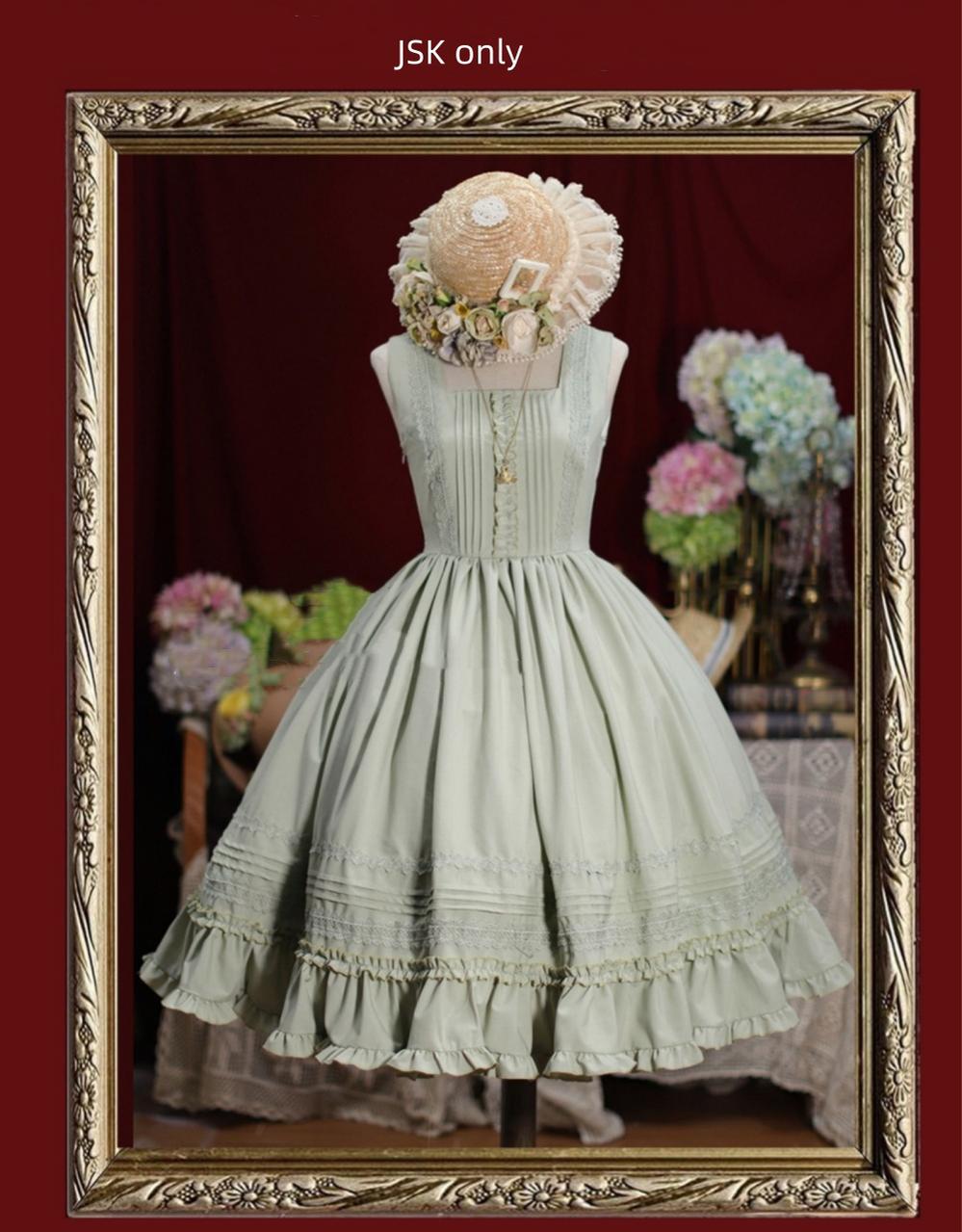 Tiny Garden - Nocturne Reminiscence - Elegant Lolita JSK Dress Multi-Wear Apron Dress Set