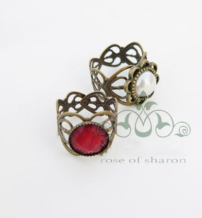 Rose of Sharon - Vintage Lolita Accessories Pearl Ring Ring