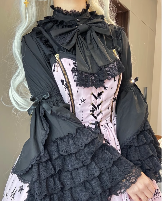 Plum Tree - Liliya's Secrets - Cotton Lolita Shirt Princess Sleeve Gorgeous Lolita Blouse