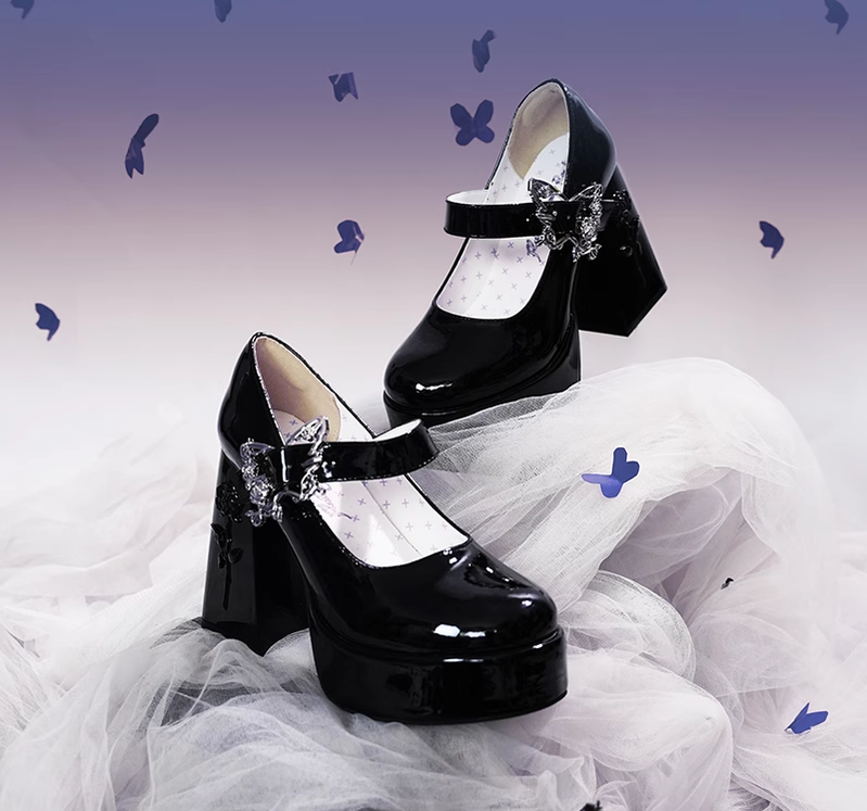 Dreamland - The cycle of all things - Lolita High Platform Shoes with Elegant Butterfly Buckle