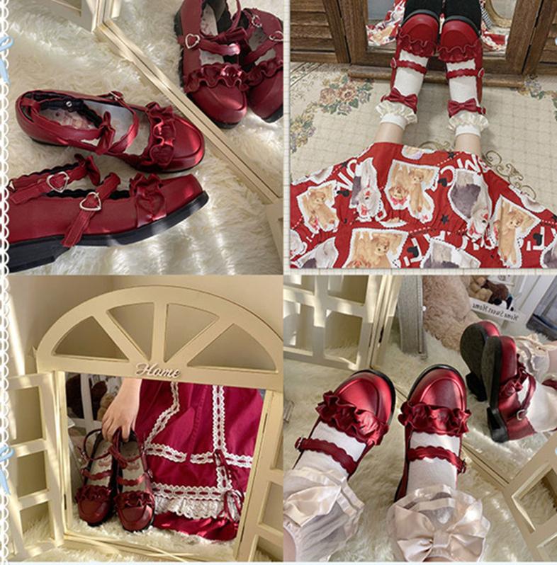 Sheep Puff - Mei Lulu - Lolita Japanese Lace Single Shoes