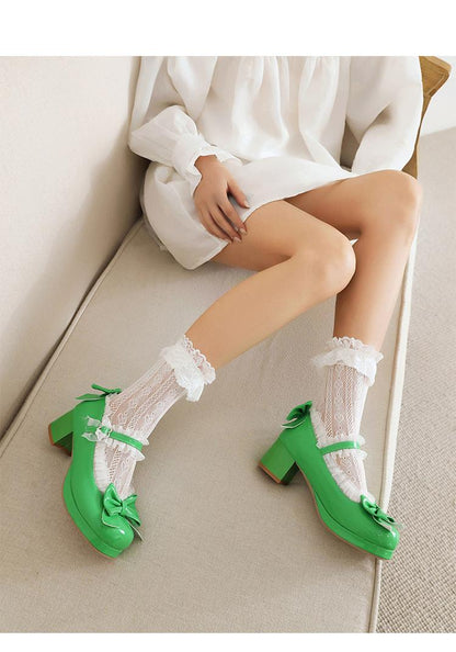 Yana - Rainbow Yana - Sweet Lolita Shoes, Lace & Bow Design