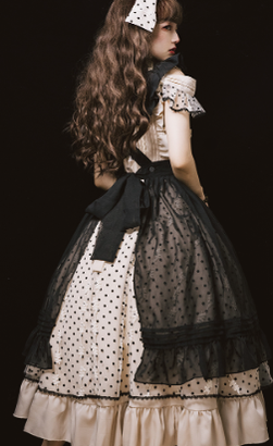 Cat-Romance - Coconut Milk Boo Boo - Elegant Lolita Polka Dot OP