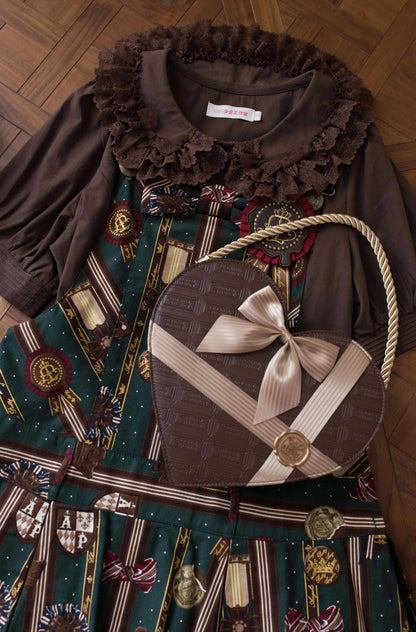 MIST - Semi-sweet Milk Cake - Sweet Lolita Short Sleeve Blouse with Lace Peter Pan Collar