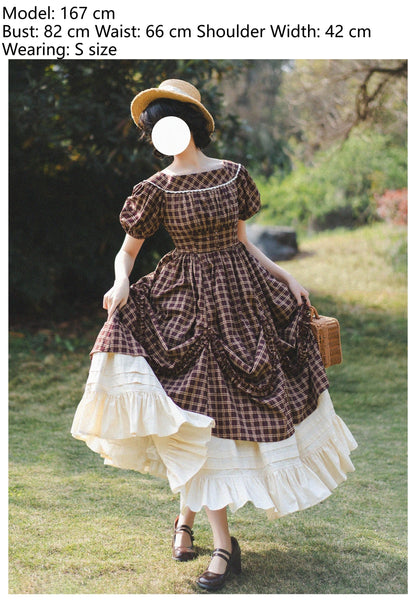 Forest Wardrobe - Forest Picnic - Classic Lolita OP Dress with Off-Shoulder and Lifting Hem