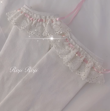 Roji Roji - Isabella - Sweet Lolita Lace Mid-Calf Socks Multicolors