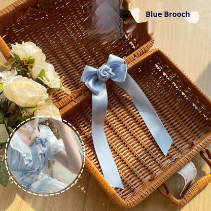 Uncle's Workshop - Stacked - Lolita Accessory Set Hairband Bow Trailing Brooch Choker