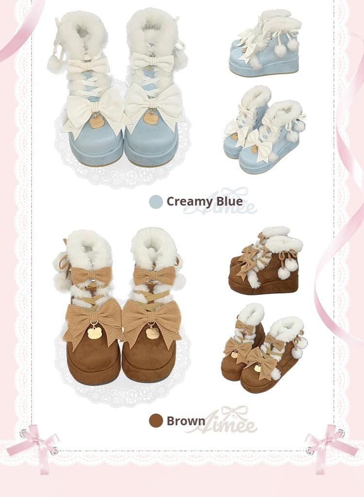 Aimee - Warm - Winter Sweet Lolita Snow Boots Thick Sole Fleece Shoes