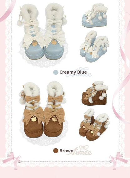 Aimee - Warm - Winter Sweet Lolita Snow Boots Thick Sole Fleece Shoes