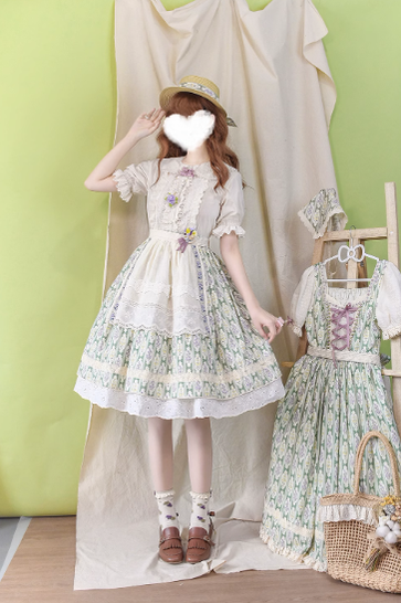 Miss Point - Little Anna - Elegant Lolita Cotton Puff Sleeve Blouse