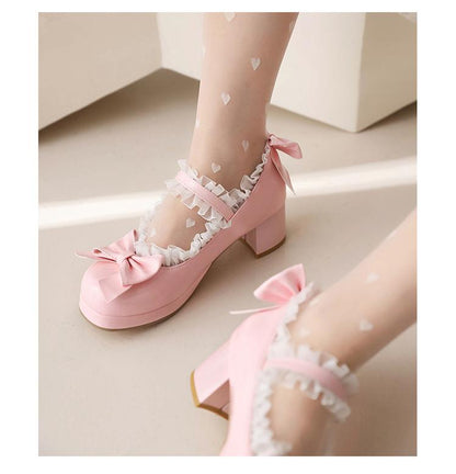 Yana - Rainbow Yana - Sweet Lolita Shoes, Lace & Bow Design