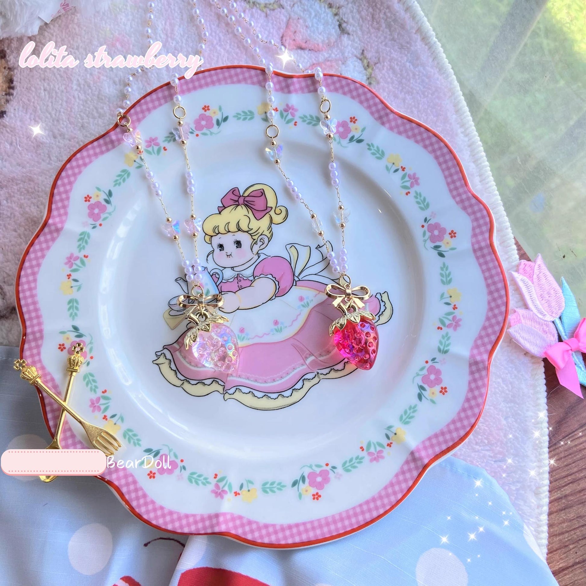 Bear Doll - Sweet Lolita Necklace Strawberry Charlotte Necklace