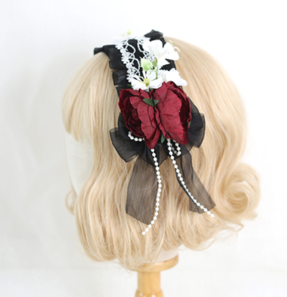 Xiaogui - Elegant Lolita Floral Lace Handmade Headband