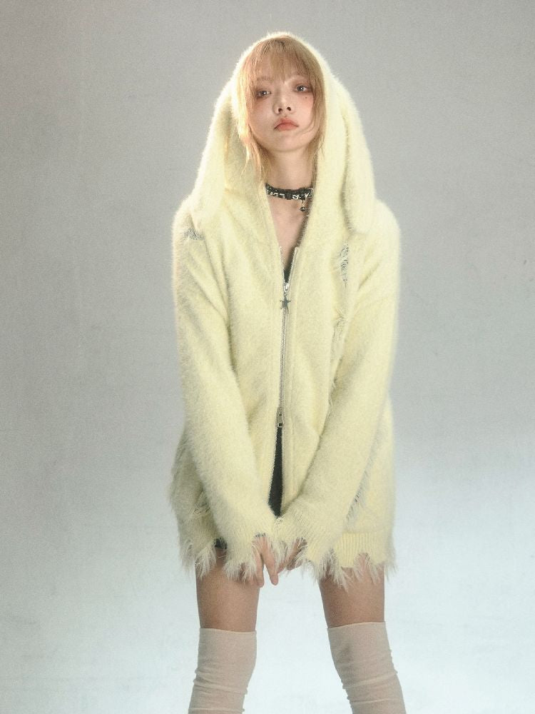 Hooded Knit Cardigan Slouchy Jacket【s0000004626】