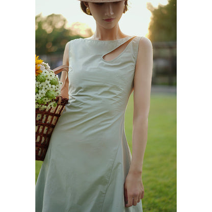 Asymmetric sleeveless dress