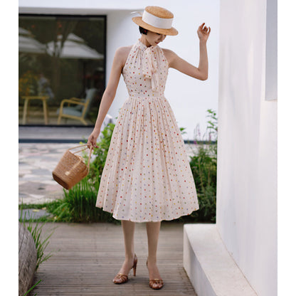 Polka dot tea party sleeveless dress