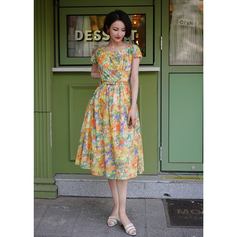 oil painting flower movie actress dress