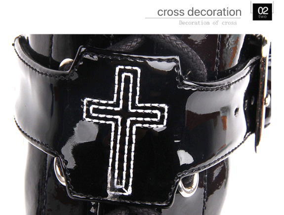 Angelic Imprint - J-fashion Punk Lolita Classic Black High Boots