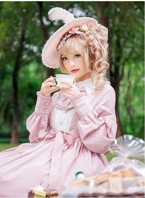 Chess Story - Vintage Lolita Long Sleeve OP Dress