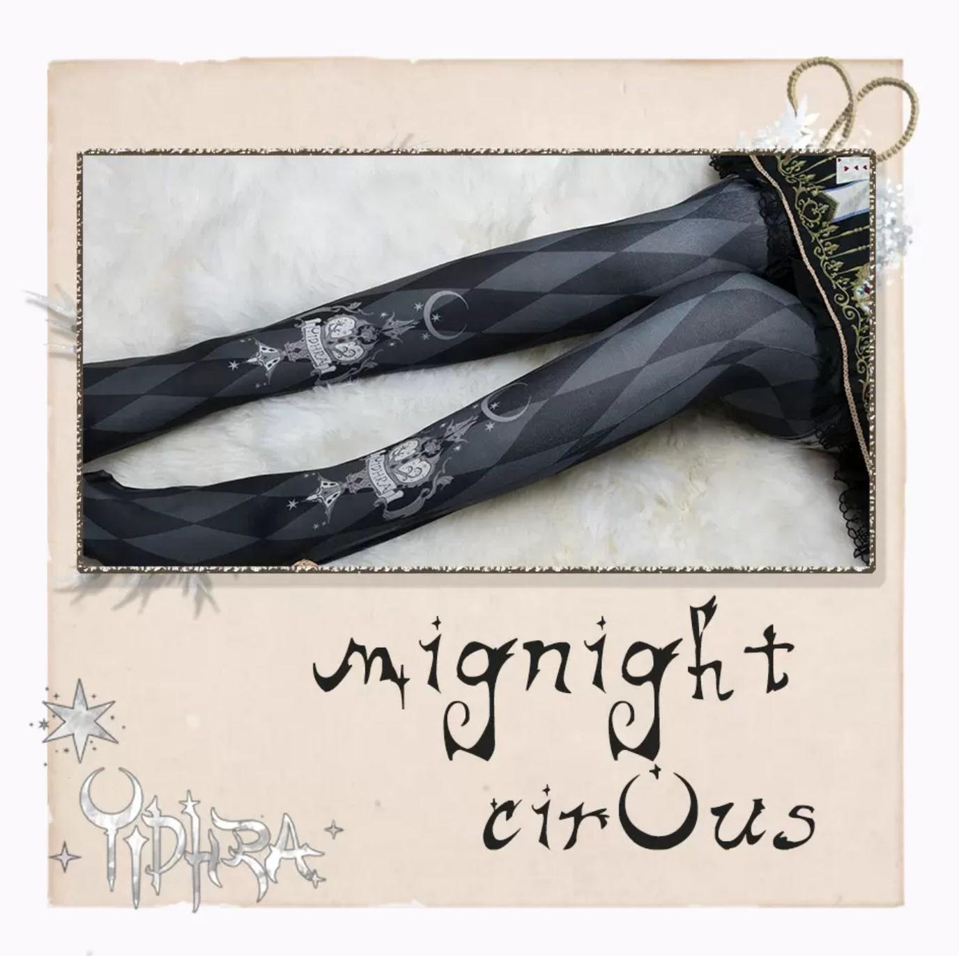 Yidhra - Midnight Circus - Argyle Digital Print Lolita Tights