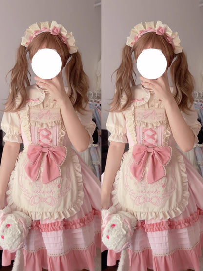 Sugar Girl - Sweet Layered Cake - Sweet Lolita JSK with Detachable Apron