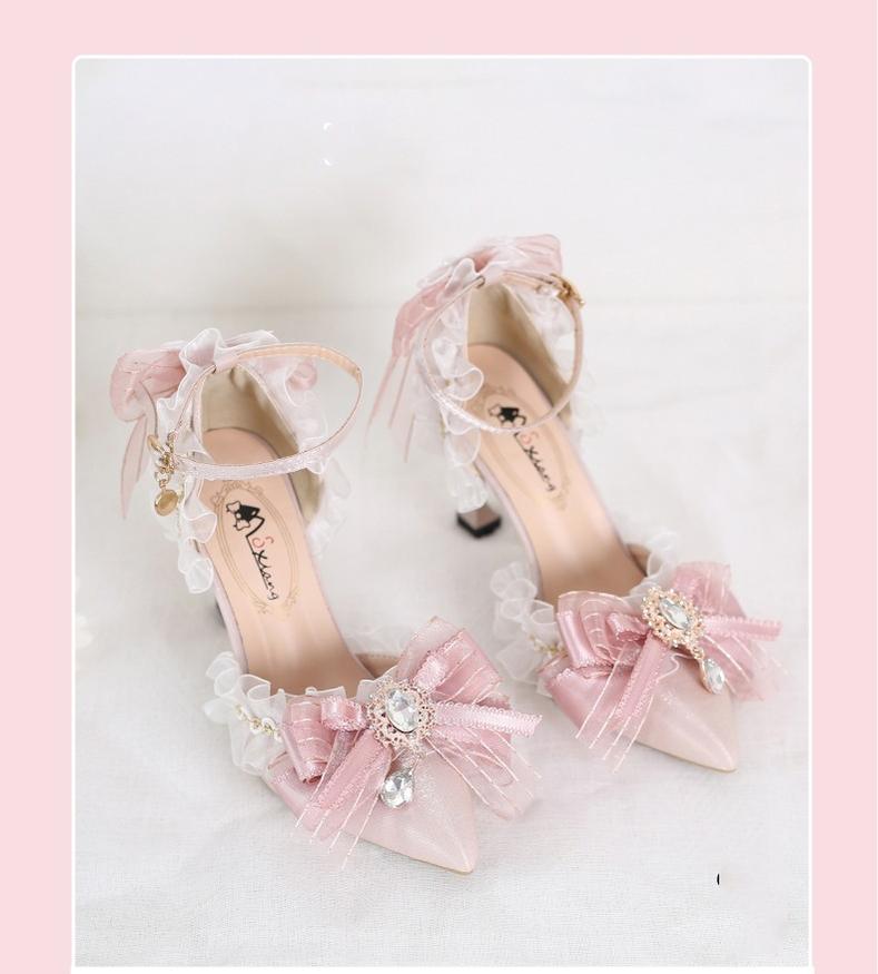 Xiaogui - Wedding Lolita Pointed Toe High Heels Shoes