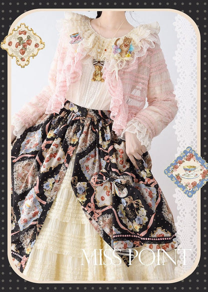 Miss Point - Cat Rose Tea - Sweet Lolita Skirt with Cute Prints Customized Size