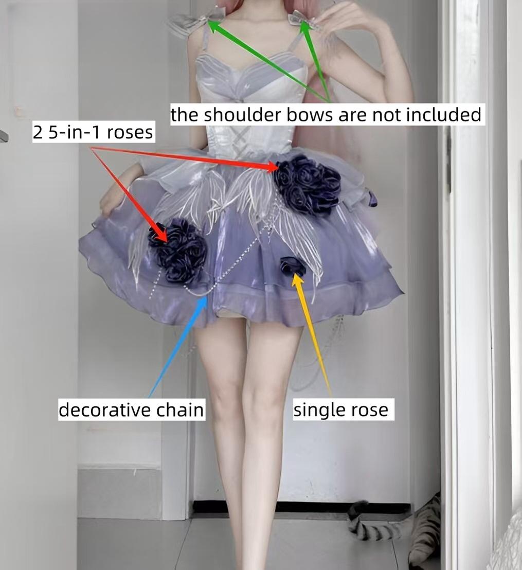 Meowing and fruity - Swan Fantasy - Fairy Lolita Short JSK Ballet-Style Jumper Dress