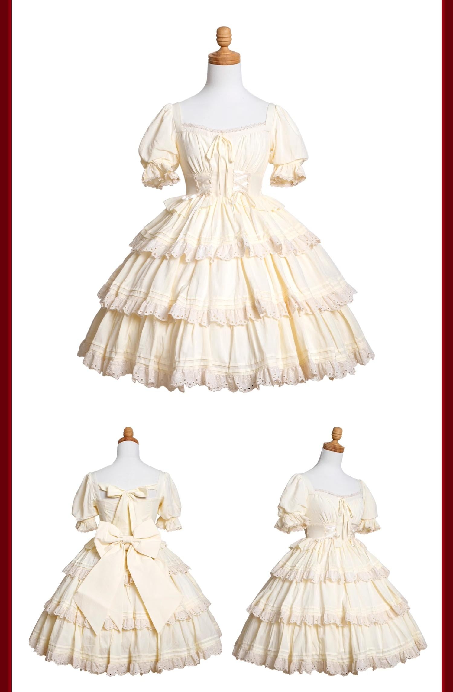 MEEKWIND - Miss Flora - Cotton Sweet Lolita Dress Set Doll-like OP and JSK