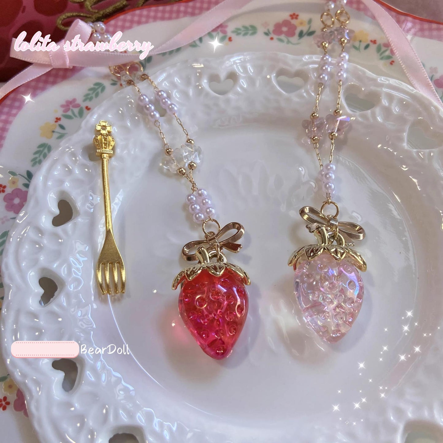 Bear Doll - Sweet Lolita Necklace Strawberry Charlotte Necklace