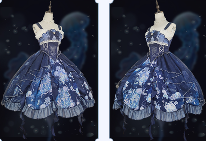 YingLuoFu - Original Elegant Lolita Blue Lolita JSK