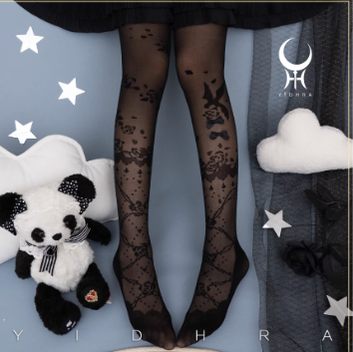Yidhra - Nightingale and Rose - Elegant Lolita Stereo Flower Thin Tights