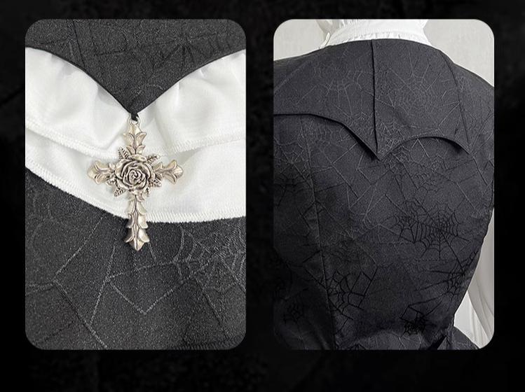 Letters from Unknown Star - Bloodline Duke - Gothic Lolita SK Suit Spider Web Vest and Blouse