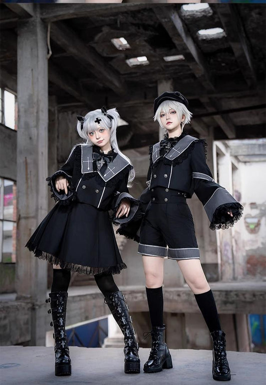 CastleToo - Rules of the Otherworld - Gothic Ouji Lolita Shorts Set with Embroidery Jacket