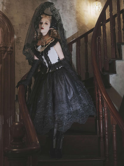 AuroraBorealis - Moonshadow - Gorgeous Wedding Lolita Dress Set Embroidered JSK SK and Bodice