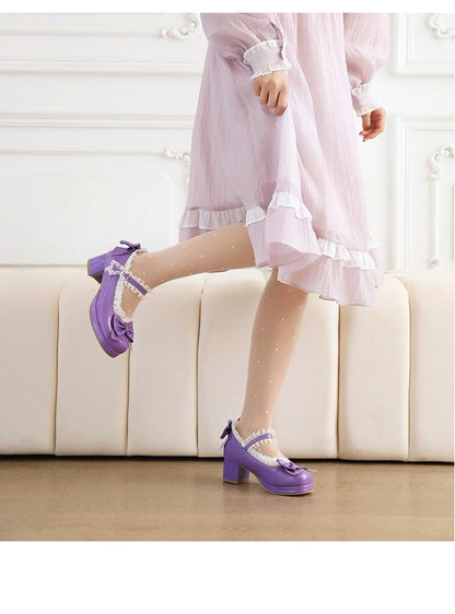 Yana - Rainbow Yana - Sweet Lolita Shoes, Lace & Bow Design