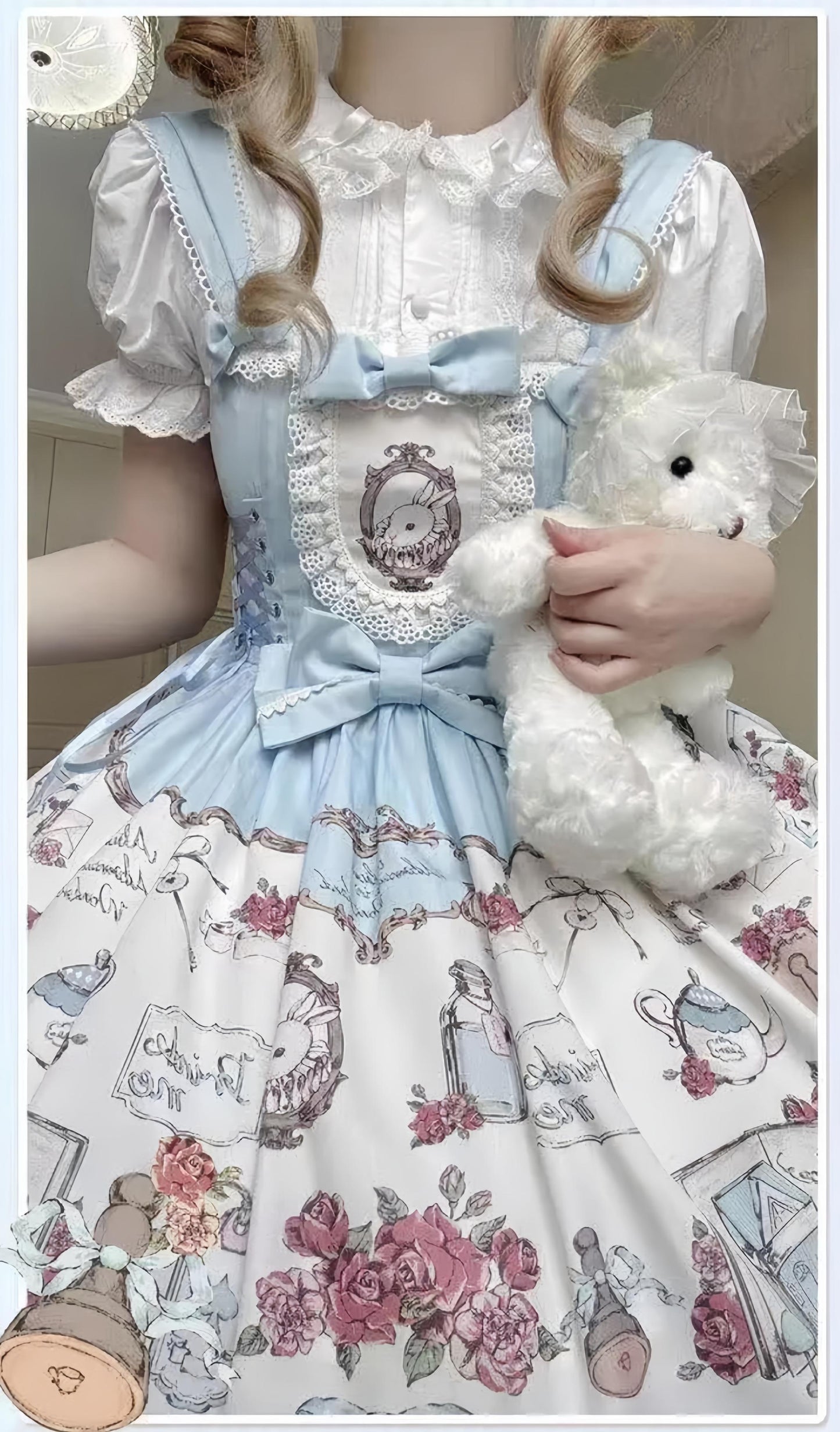 MeowMeow - Rabbit Collection Box - Bunny Print Kawaii Lolita JSK Dress, 3 Colors