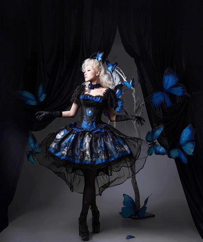 Caged Bird Hotel - Eclipsed Moon Gallery - Plus Size Halloween Gothic Lolita Skirt & Bodice Set