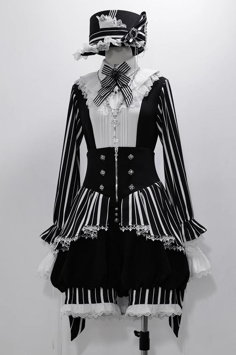 Princess Chronicles - Fancy Trick - Ouji Lolita Long Sleeve Shirt Vintage Shorts Suit