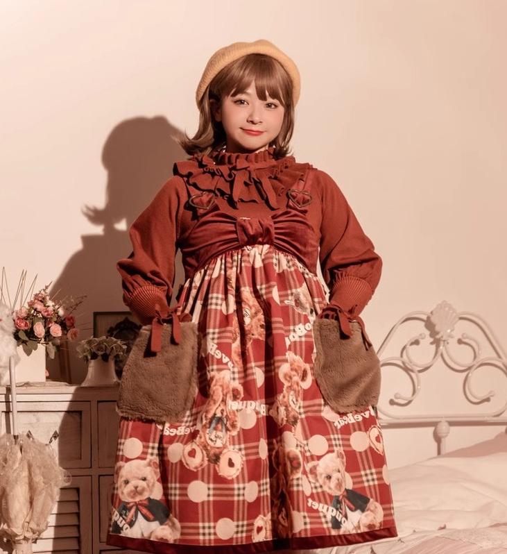 Miaoplus - Sweet Lolita Knit Sweater Long Sleeve Winter Lolita Top