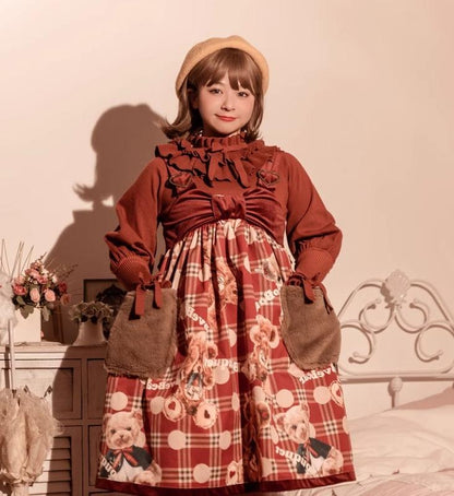 Miaoplus - Sweet Lolita Knit Sweater Long Sleeve Winter Lolita Top