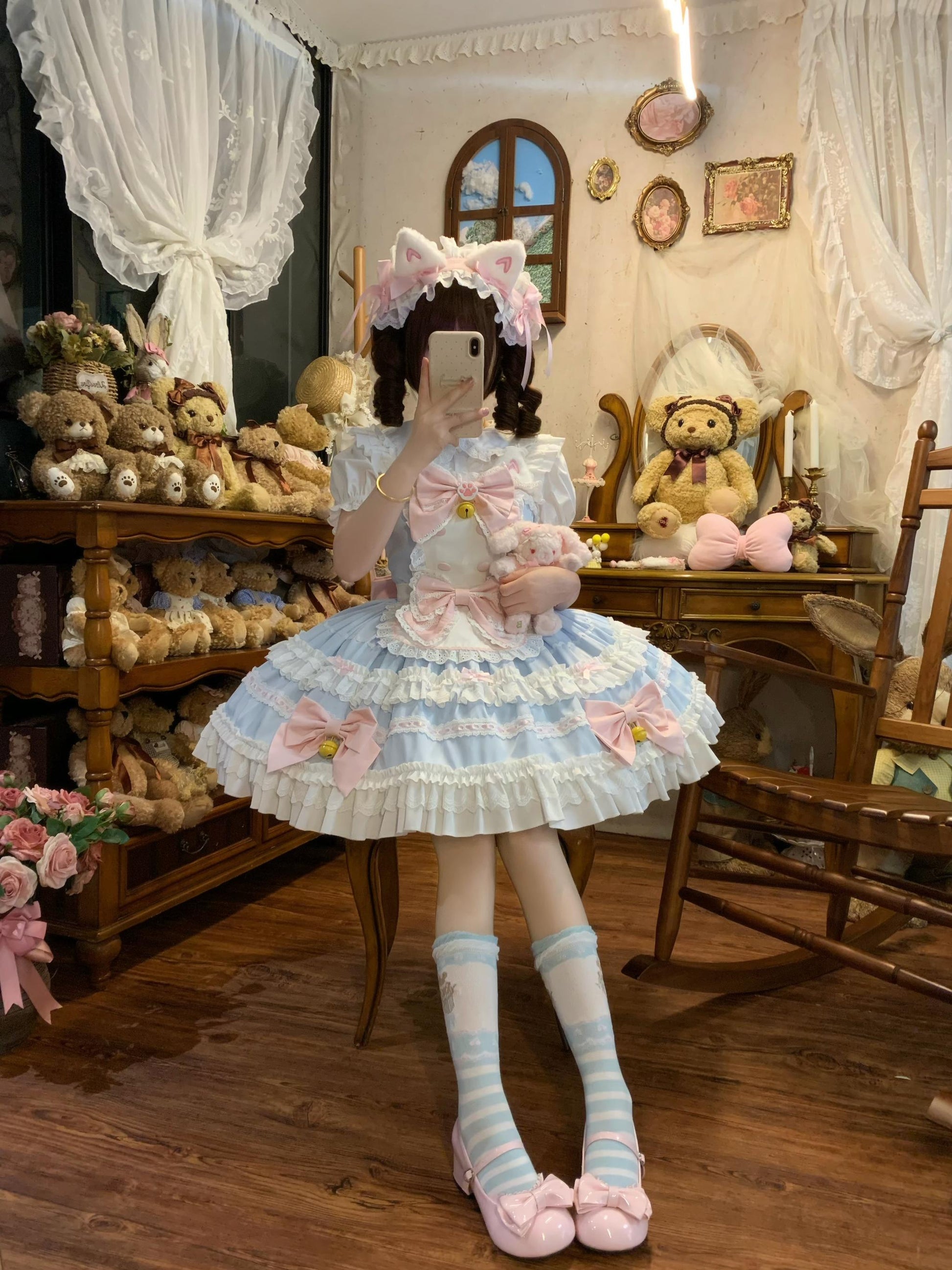 Sugar Girl - MeowRin SweetMaid - Sweet Lolita JSK, Adjustable Straps