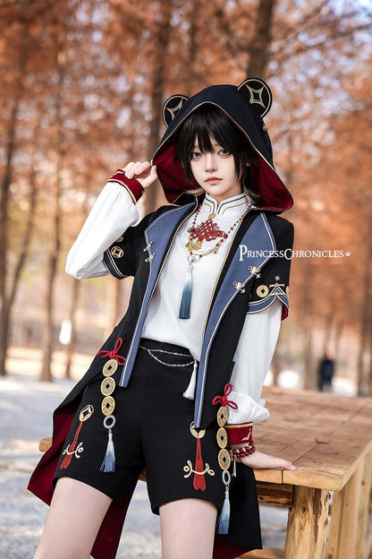 Princess Chronicles - Fortune and Treasure - Chinese Style Shorts Set with Cash Coins Details