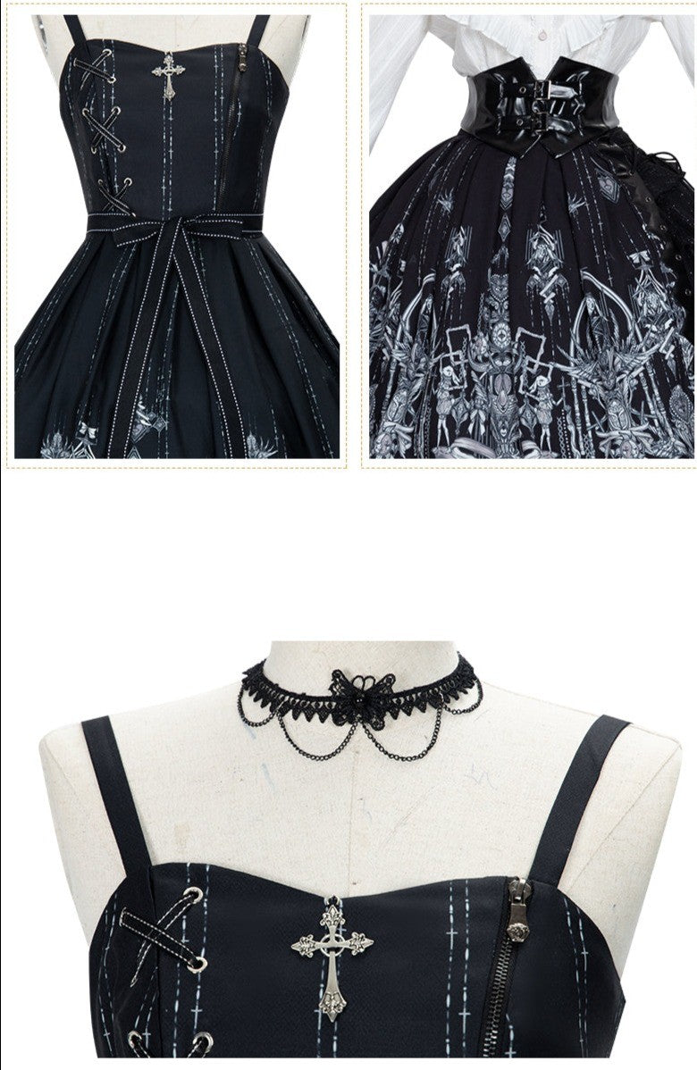 YingLuoFu - Red Heart Eyes - Retro Gothic JSK Dress