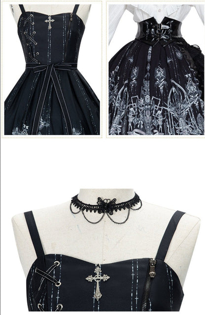 YingLuoFu - Red Heart Eyes - Retro Gothic JSK Dress