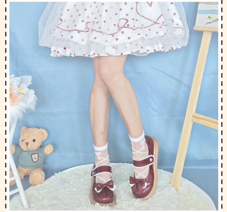 Lixing Luo - Cute Milkmaid Round Toe Multicolor Lolita Shoes