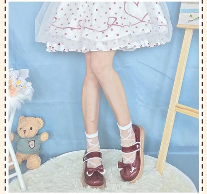 Lixing Luo - Cute Milkmaid Round Toe Multicolor Lolita Shoes