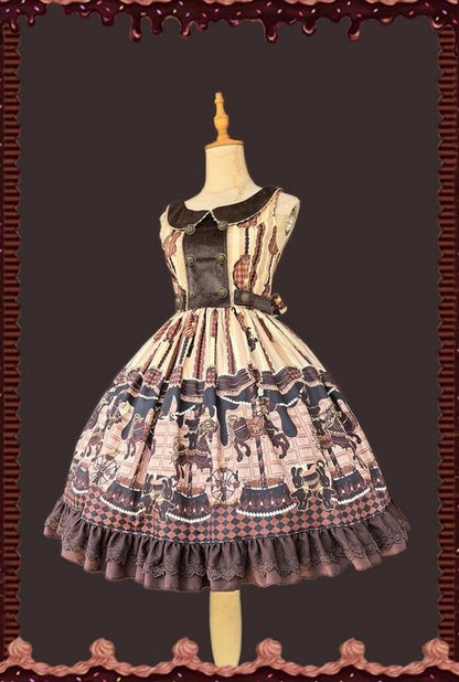 Infanta - Chocolate Carousel - Peter Pan Collar Old School Lolita Jumper Dress
